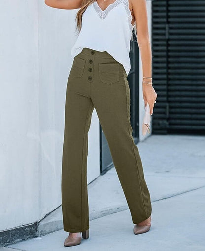Lily™ | High-Waist Casual Pants women pants Minha loja Green S 