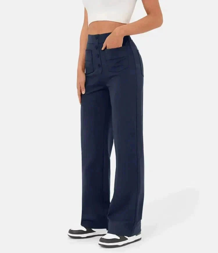 Lily™ | High-Waist Casual Pants women pants Minha loja Navy Blue S 