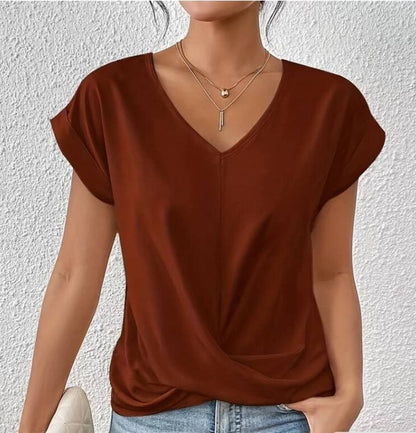 Marine - WOMEN'S V- NECK SHIRT Shirt Minha loja Brown M 