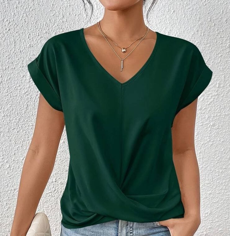 Marine - WOMEN'S V- NECK SHIRT Shirt Minha loja Green M 