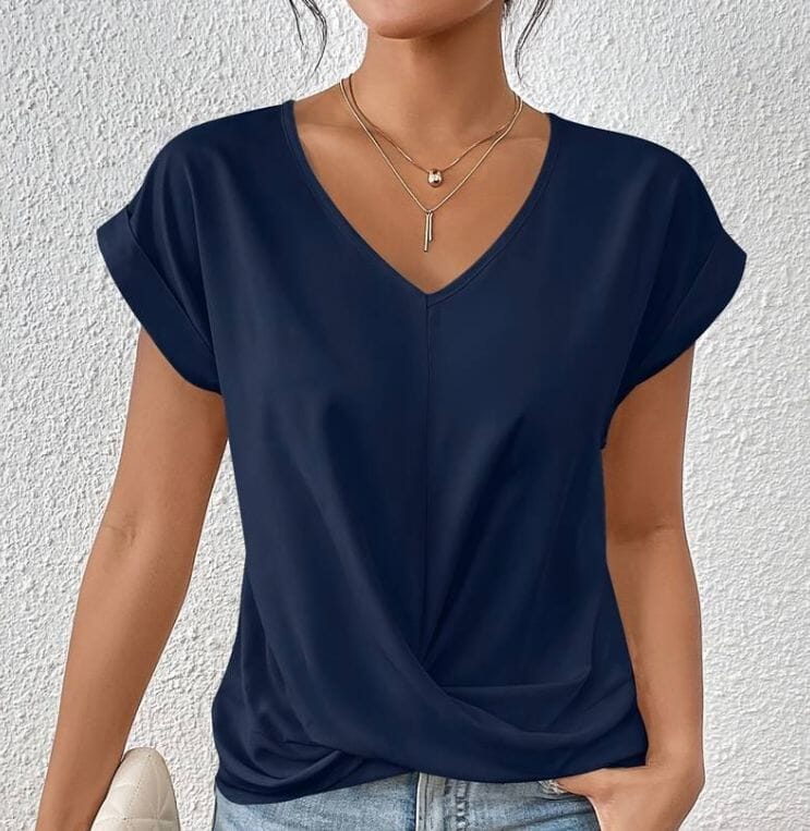 Marine - WOMEN'S V- NECK SHIRT Shirt Minha loja Navy M 