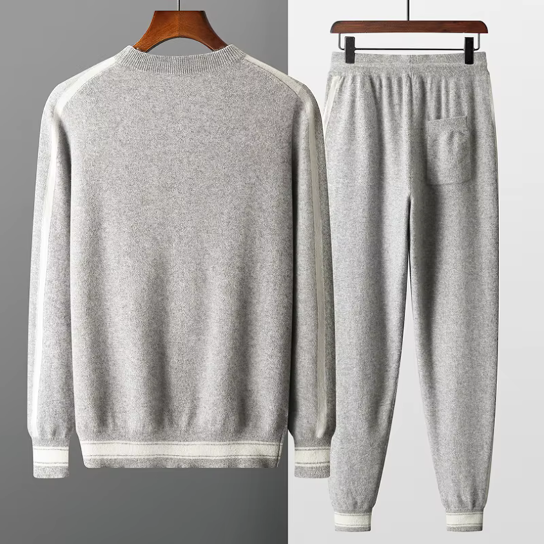 Conjunto de dos piezas Old Money para hombre, de lana de cachemira
