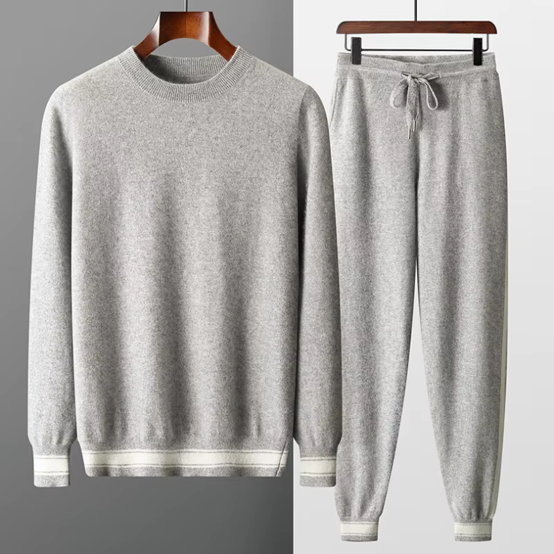 Conjunto de dos piezas Old Money para hombre, de lana de cachemira
