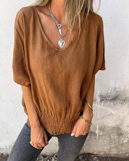Muse - V-Neck Boho Tee Shirt Minha loja 