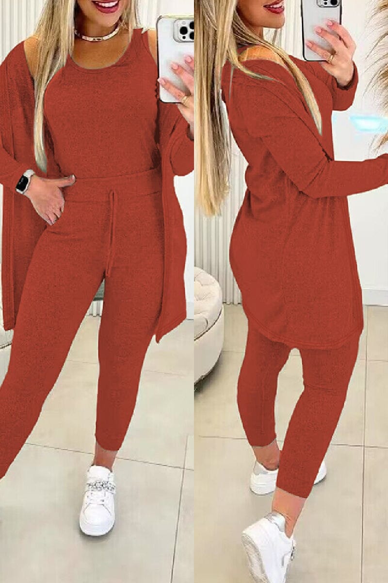 Nova | Relaxed 3-Piece Set Outfit Sets Minha loja Red 2XL 