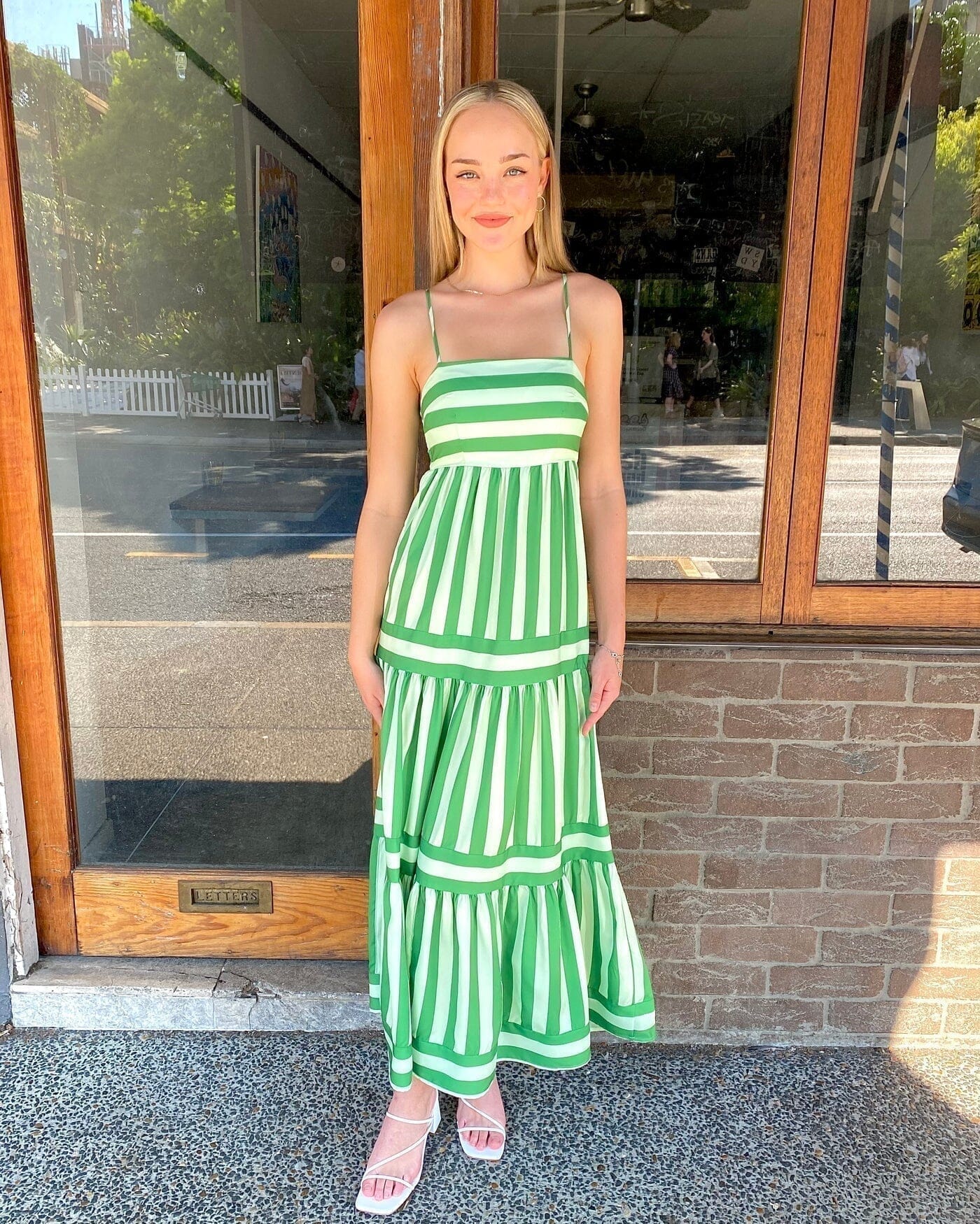 Olivia | Striped Pattern Dress Dress Minha loja 