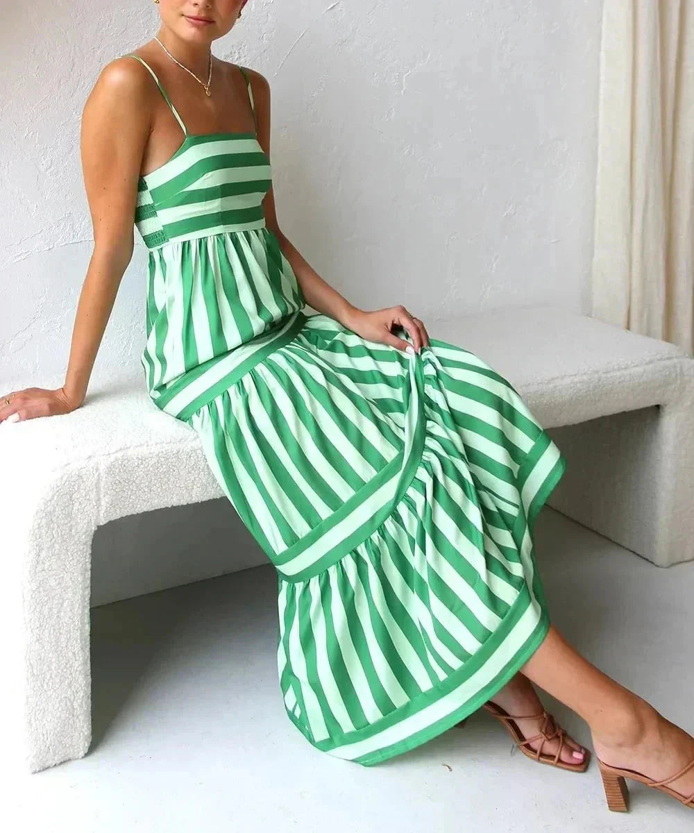 Olivia | Striped Pattern Dress Dress Minha loja 