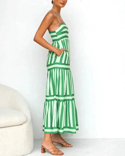Olivia | Striped Pattern Dress Dress Minha loja 