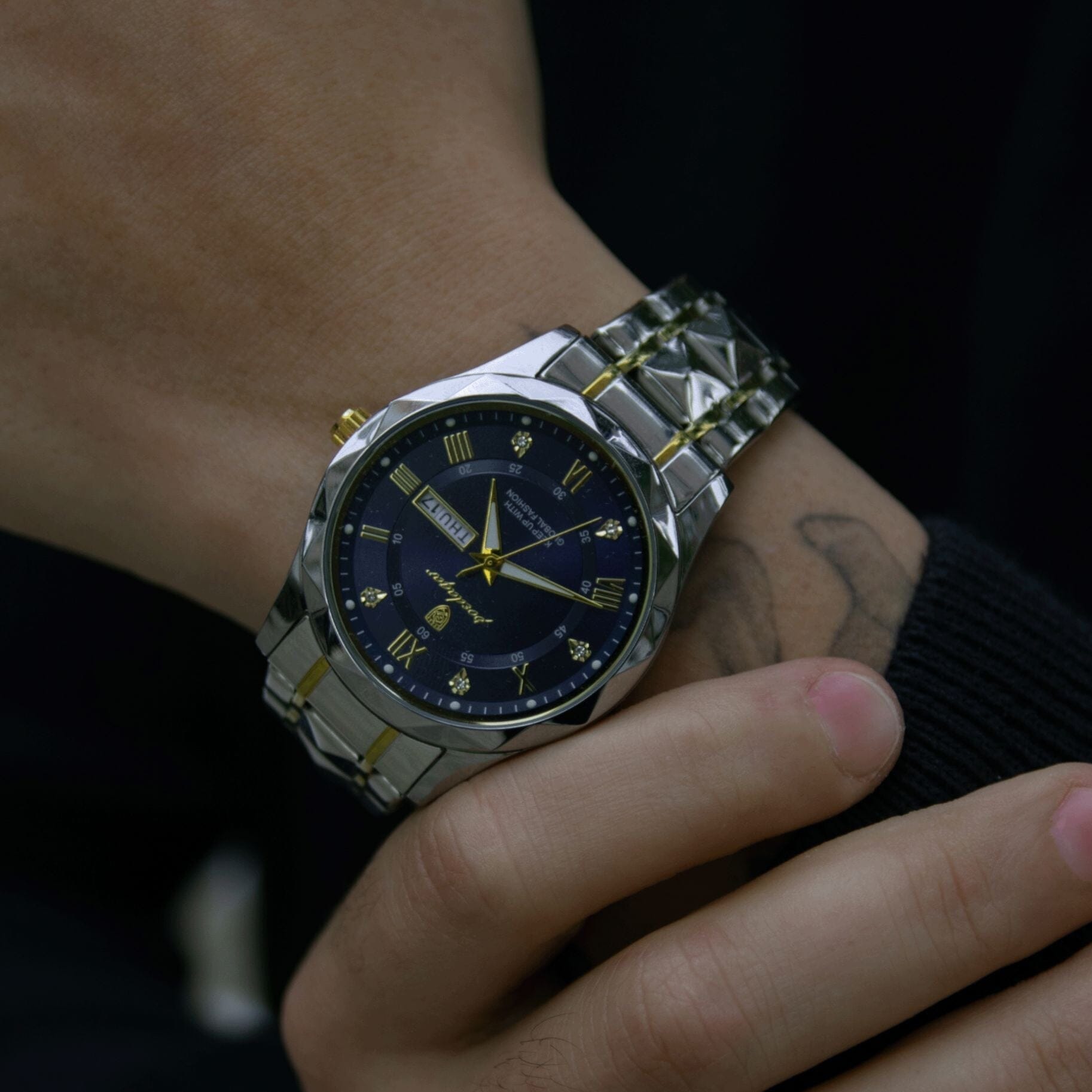 POEDAGAR Luminous Steel 40mm Watch - Water Resistant | Transferred steel Relogio 01 Minha loja 