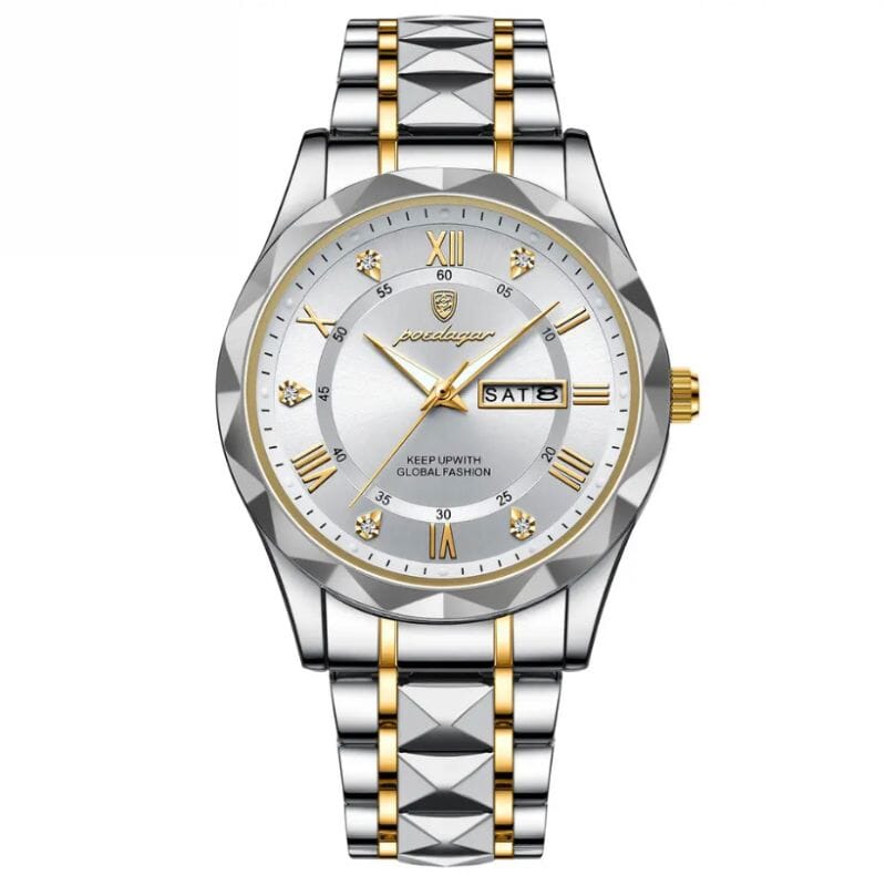 POEDAGAR Luminous Steel 40mm Watch - Water Resistant | Transferred steel Relogio 01 Minha loja White 