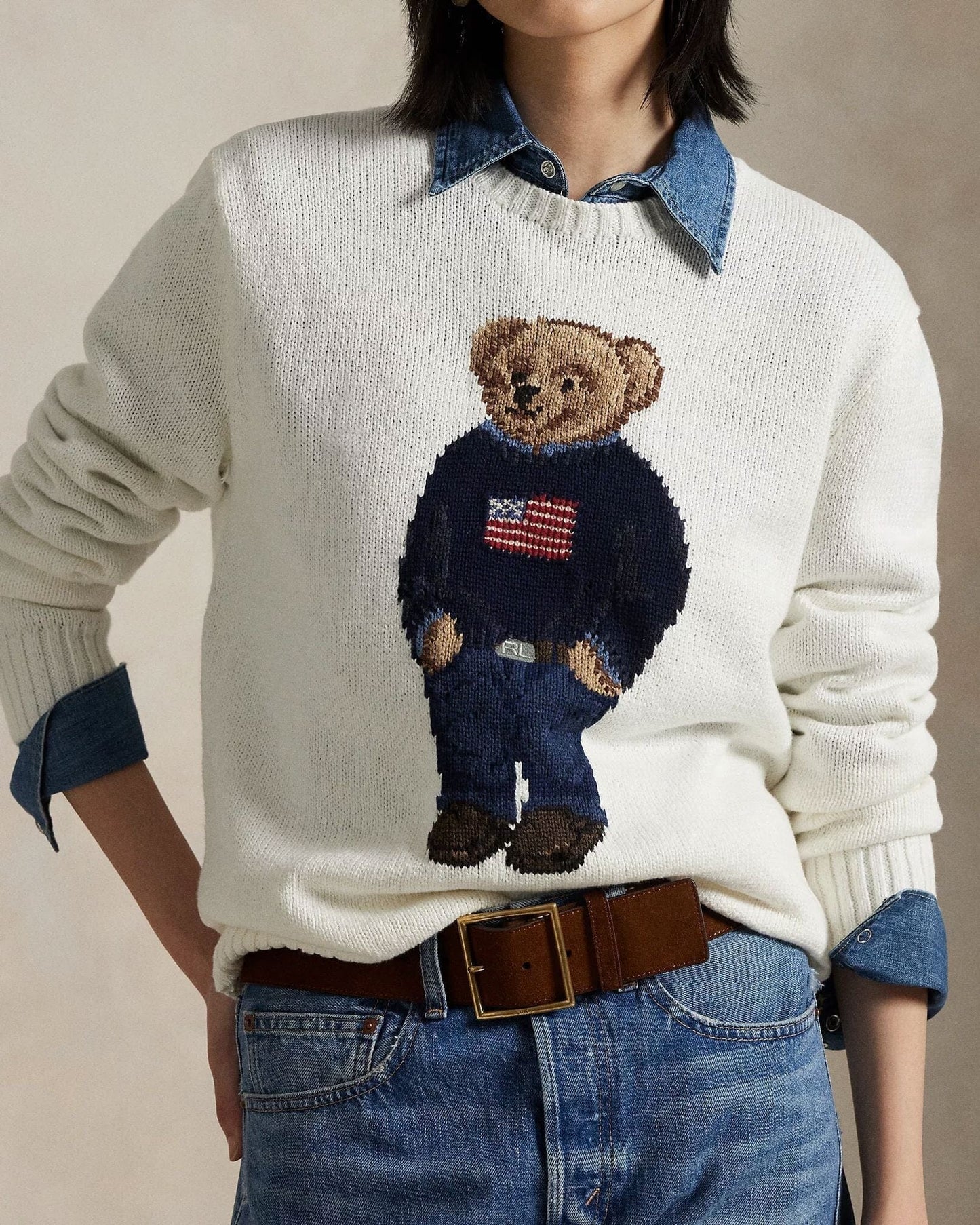 L.R Polo Bear Cotton-Linen Sweater