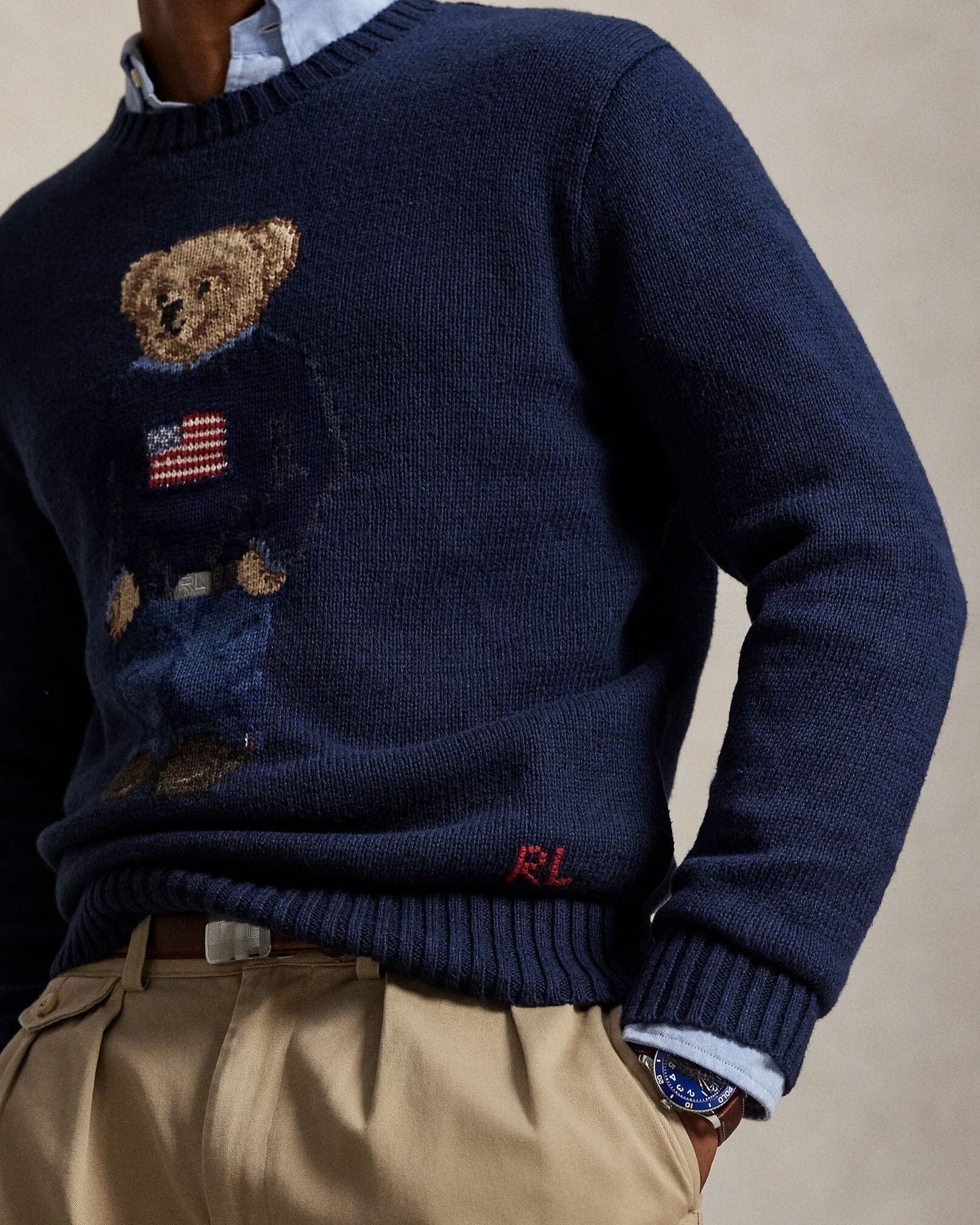 L.R Polo Bear Cotton-Linen Sweater