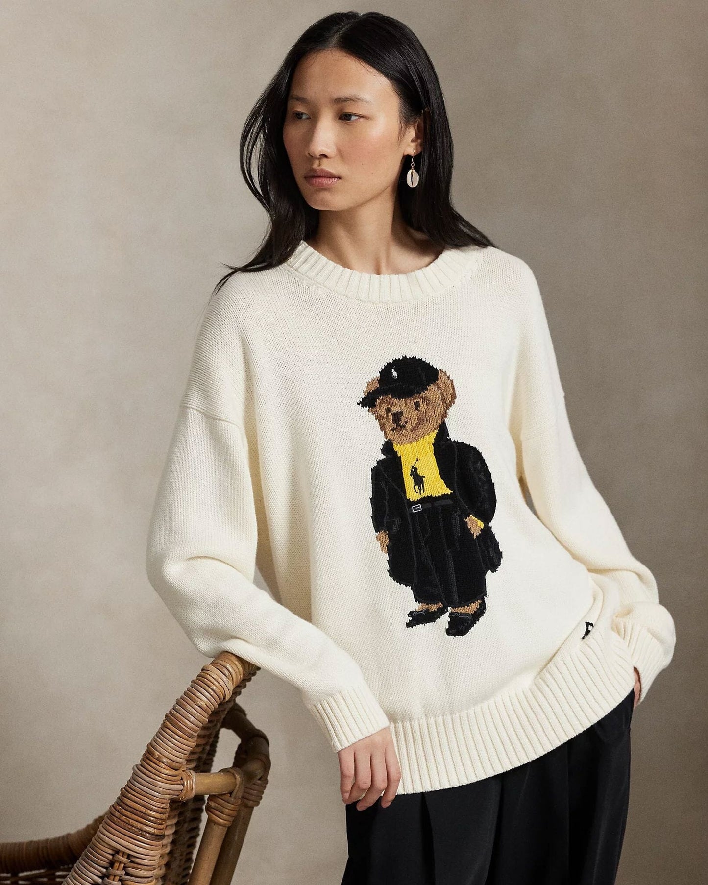 L.R Polo Bear Cotton Crewneck Sweater