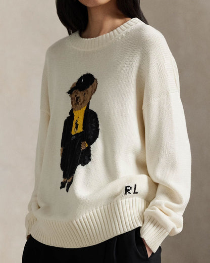 L.R Polo Bear Cotton Crewneck Sweater