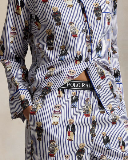 L.R Polo Bear Cotton Satin Pajama Set