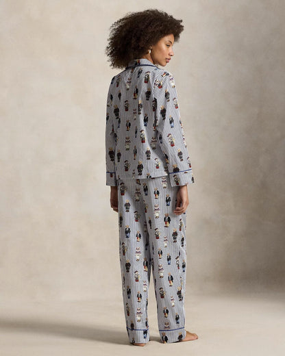 L.R Polo Bear Cotton Satin Pajama Set