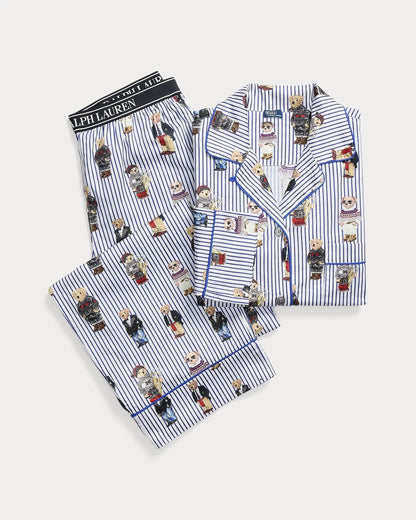 L.R Polo Bear Cotton Satin Pajama Set