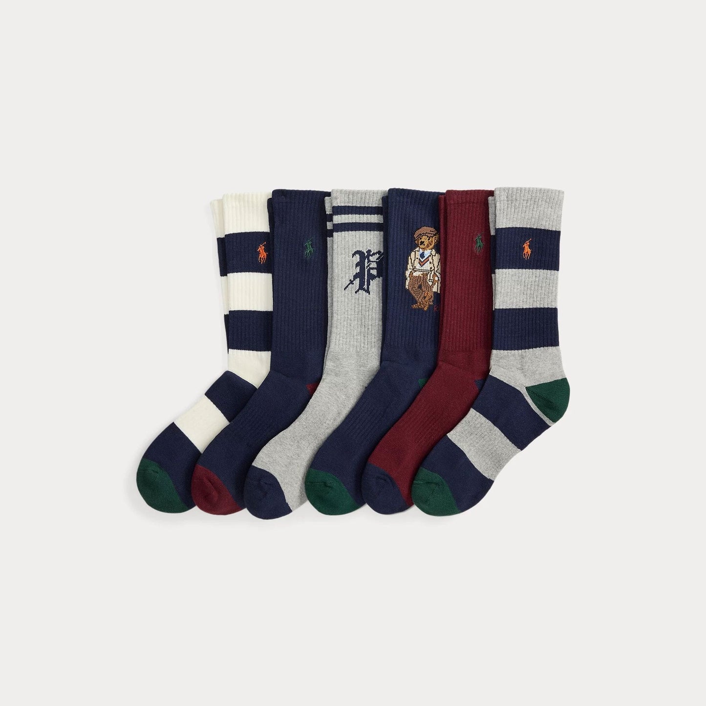 L.R Polo Bear Cotton-Blend Crew Socks 6-Pack