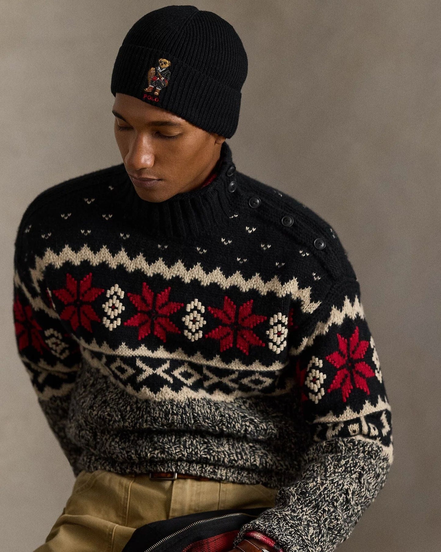 L.R Polo Bear Rib-Knit Beanie