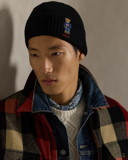 L.R Polo Bear Rib-Knit Beanie