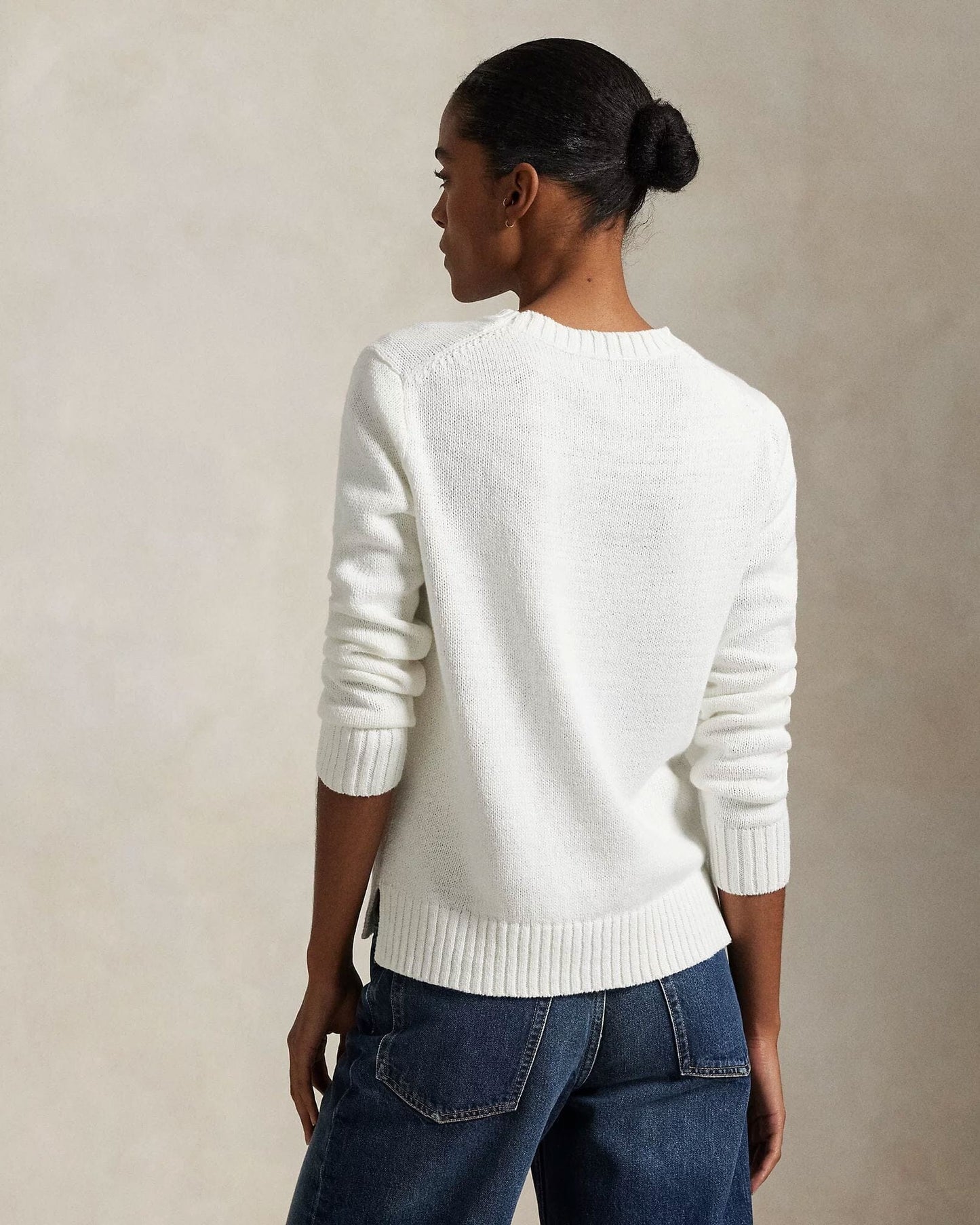 L.R Polo Bear Linen-Cotton Crewneck Sweater