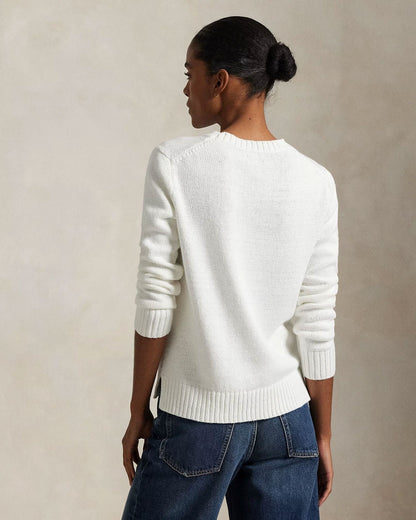 L.R Polo Bear Linen-Cotton Crewneck Sweater