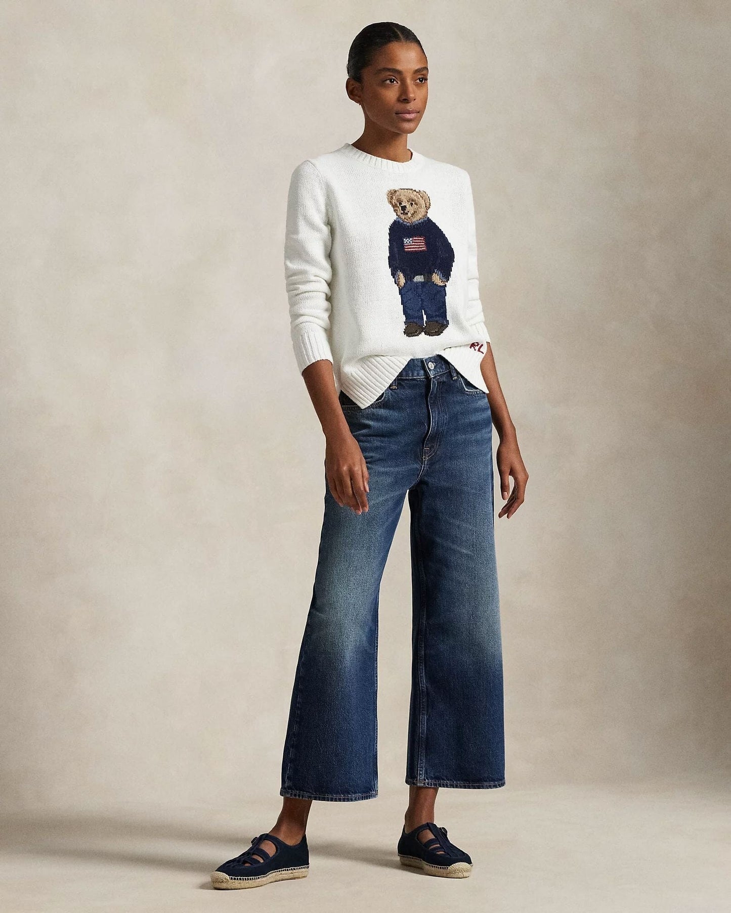L.R Polo Bear Linen-Cotton Crewneck Sweater