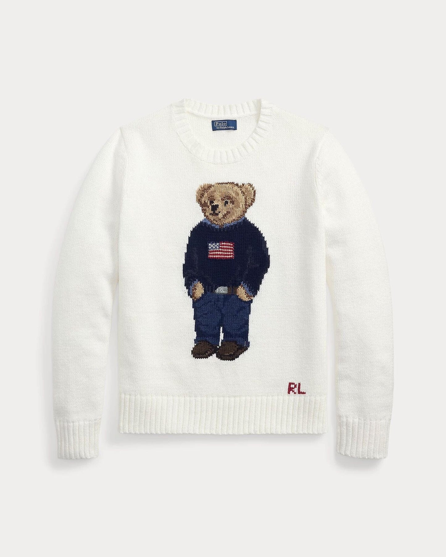 L.R Polo Bear Linen-Cotton Crewneck Sweater