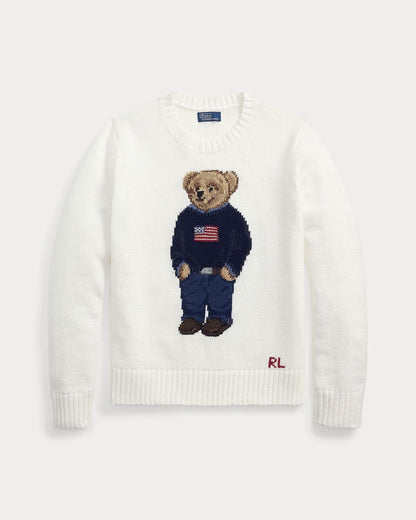 L.R Polo Bear Linen-Cotton Crewneck Sweater