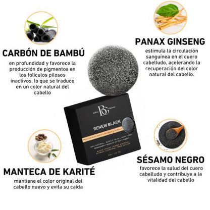ReNew Black - Jabón que rejuvenece y oscurece el cabello