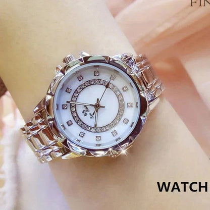 Rhinestone Diamond Women's Wrist Watch Minha loja silver 