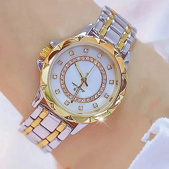 Rhinestone Diamond Women's Wrist Watch Minha loja silver gold 
