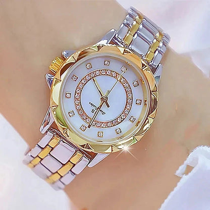 Rhinestone Diamond Women's Wrist Watch Minha loja silver gold 