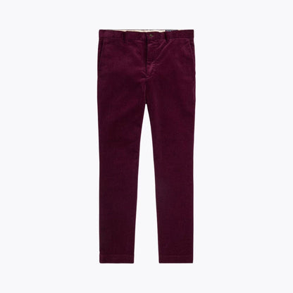 Pantaloni cu croială slim din catifea raiată moale de bumbac