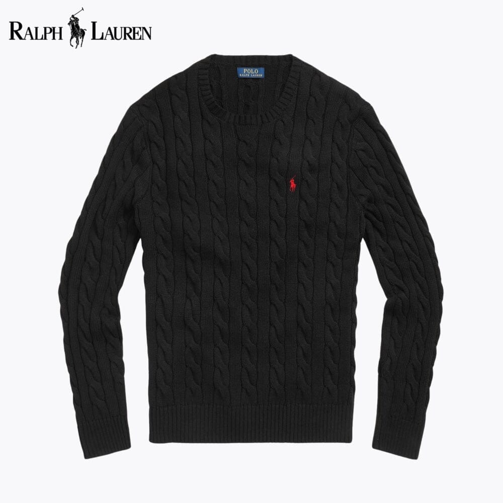 RL Cable-Knit Cotton Jumper RL Cable-Knit Cotton Jumper Minha loja Black S 