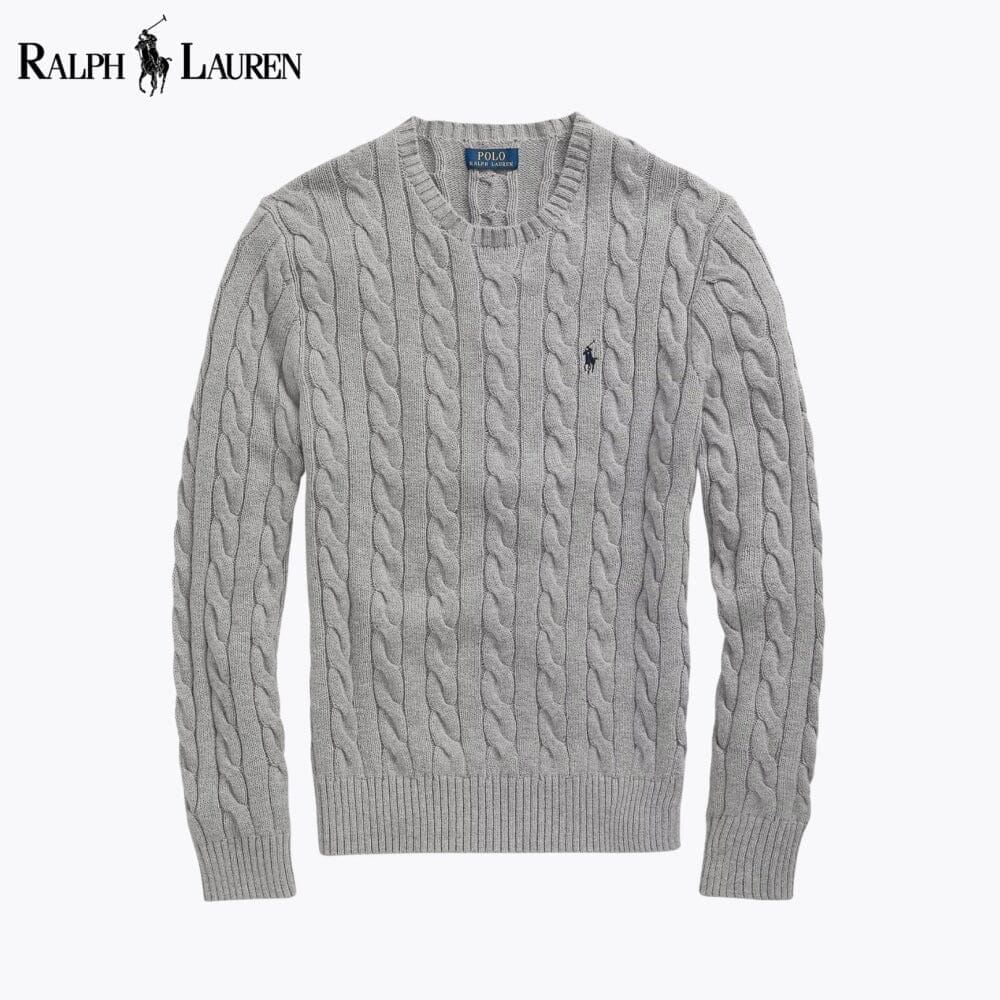 RL Cable-Knit Cotton Jumper RL Cable-Knit Cotton Jumper Minha loja Grey S 