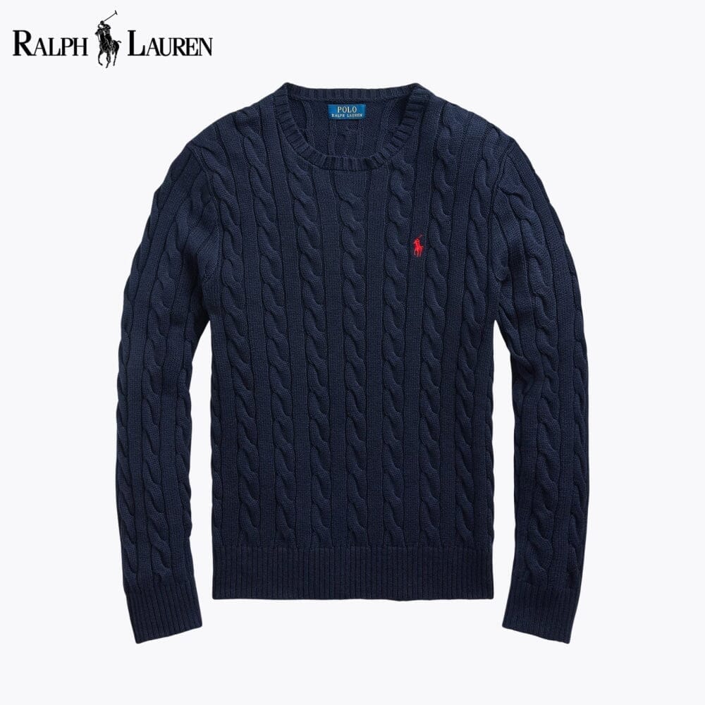 RL Cable-Knit Cotton Jumper RL Cable-Knit Cotton Jumper Minha loja Navy Blue S 