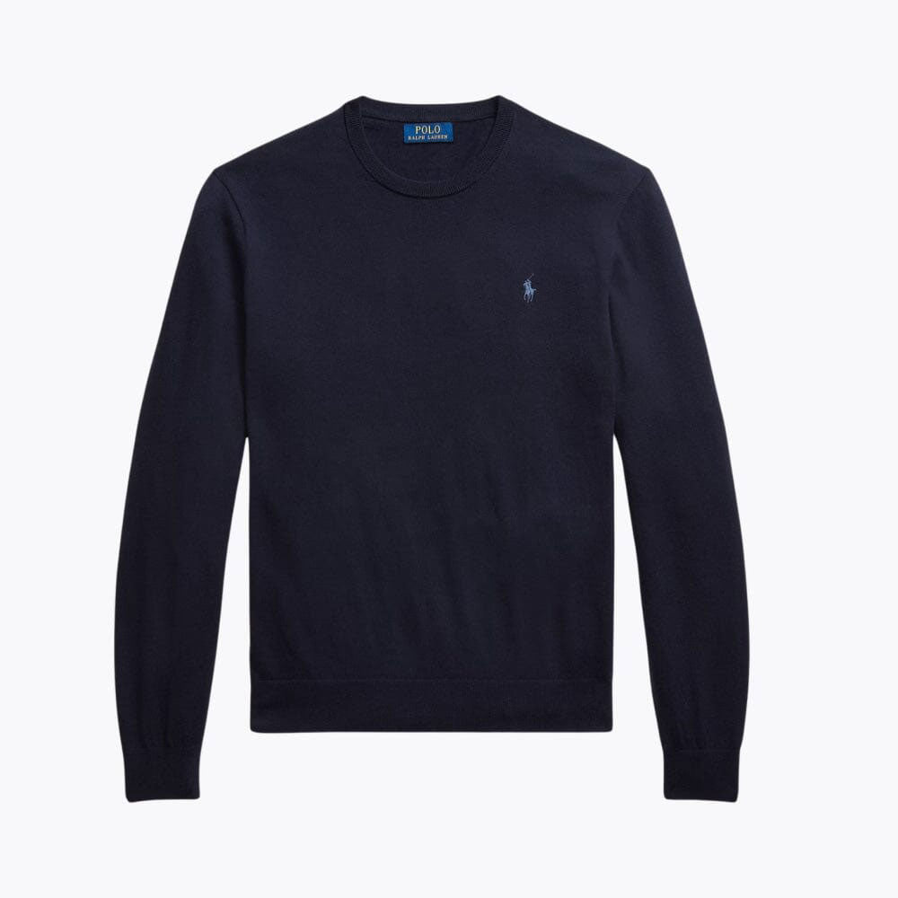 Pull à col rond en mélange de coton et cachemire