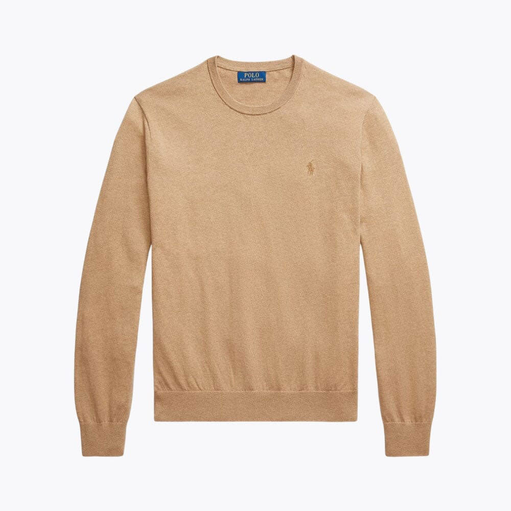 Pull à col rond en mélange de coton et cachemire