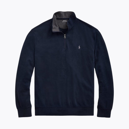 RL Luxury Jersey Quarter-Zip Pullover RL Luxury Jersey Quarter-Zip Pullover Minha loja Aviator Navy S 