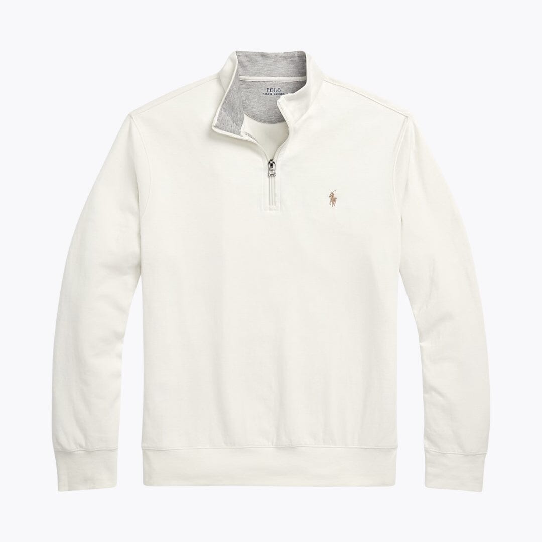 RL Luxury Jersey Quarter-Zip Pullover RL Luxury Jersey Quarter-Zip Pullover Minha loja Parchment Cream S 
