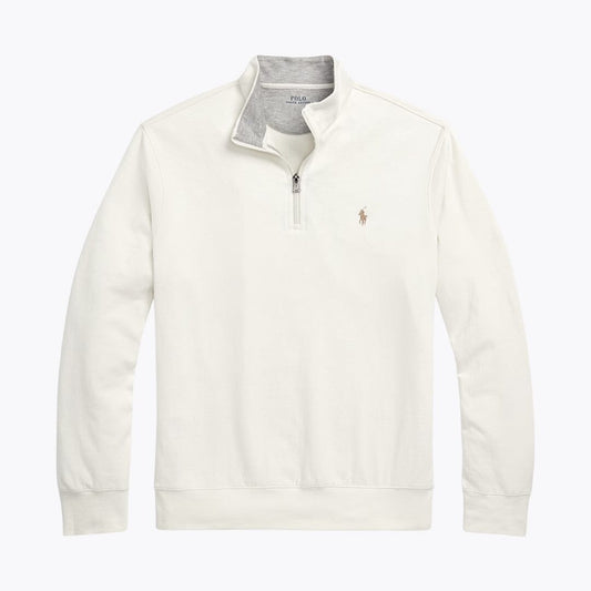 RL Luxury Jersey Quarter-Zip Pullover RL Luxury Jersey Quarter-Zip Pullover Minha loja Parchment Cream S 