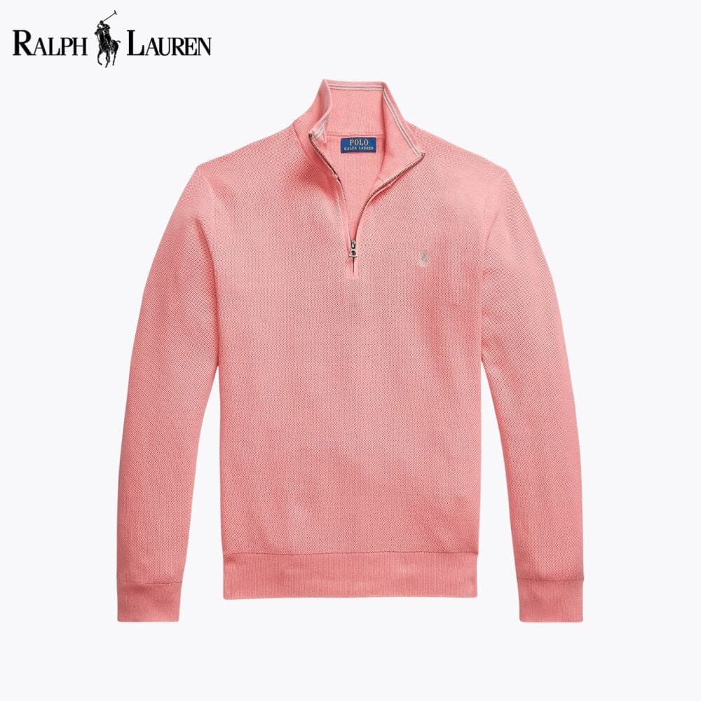 RL Mesh-Knit Cotton Quarter-Zip Sweater RL Mesh-Knit Cotton Quarter-Zip Sweater Minha loja Rose S 