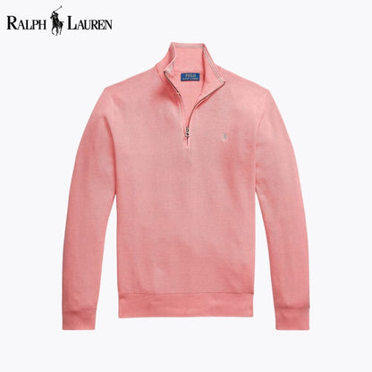 RL Mesh-Knit Cotton Quarter-Zip Sweater RL Mesh-Knit Cotton Quarter-Zip Sweater Minha loja Rose S 