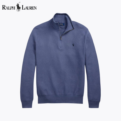 L.R Mesh-Knit Cotton Quarter-Zip Sweater