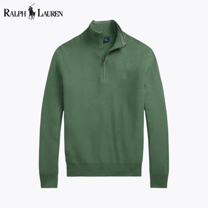 L.R Mesh-Knit Cotton Quarter-Zip Sweater