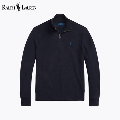 L.R Mesh-Knit Cotton Quarter-Zip Sweater