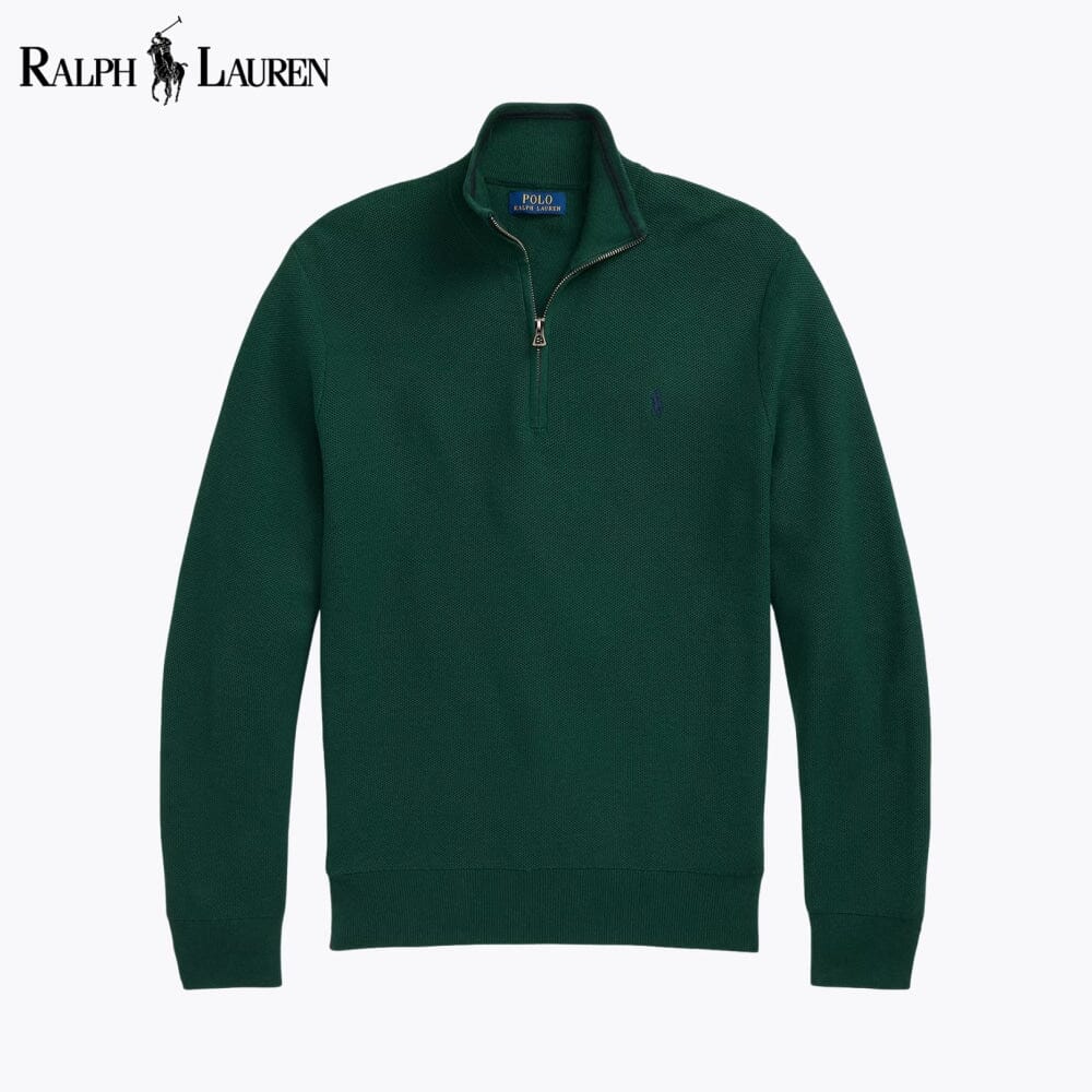 L.R Mesh-Knit Cotton Quarter-Zip Sweater