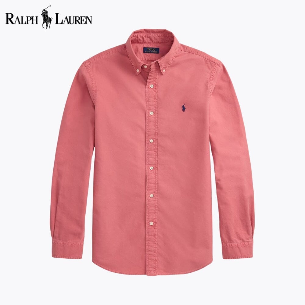 RL Slim Fit Garment-Dyed Oxford Shirt RL Slim Fit Garment-Dyed Oxford Shirt Minha loja Berry S 