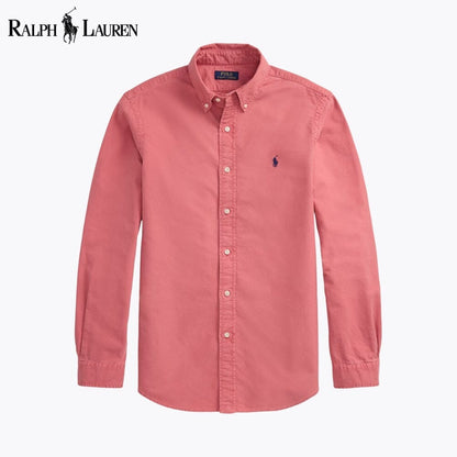 RL Slim Fit Garment-Dyed Oxford Shirt RL Slim Fit Garment-Dyed Oxford Shirt Minha loja Berry S 